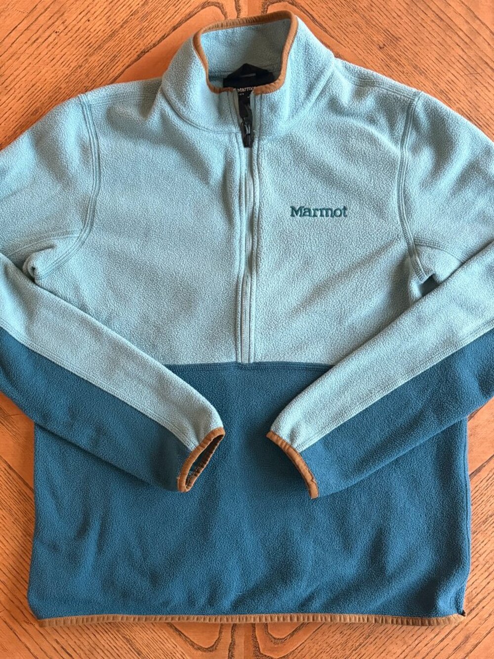 Marmot Two-Tone Half-Zip Blue Fleece Jacket Women's Medium